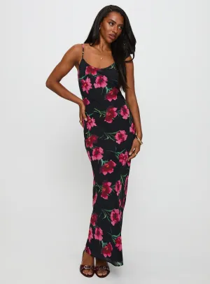 Quartz Shine Emorie Bias Cut Maxi Dress Multi Floral