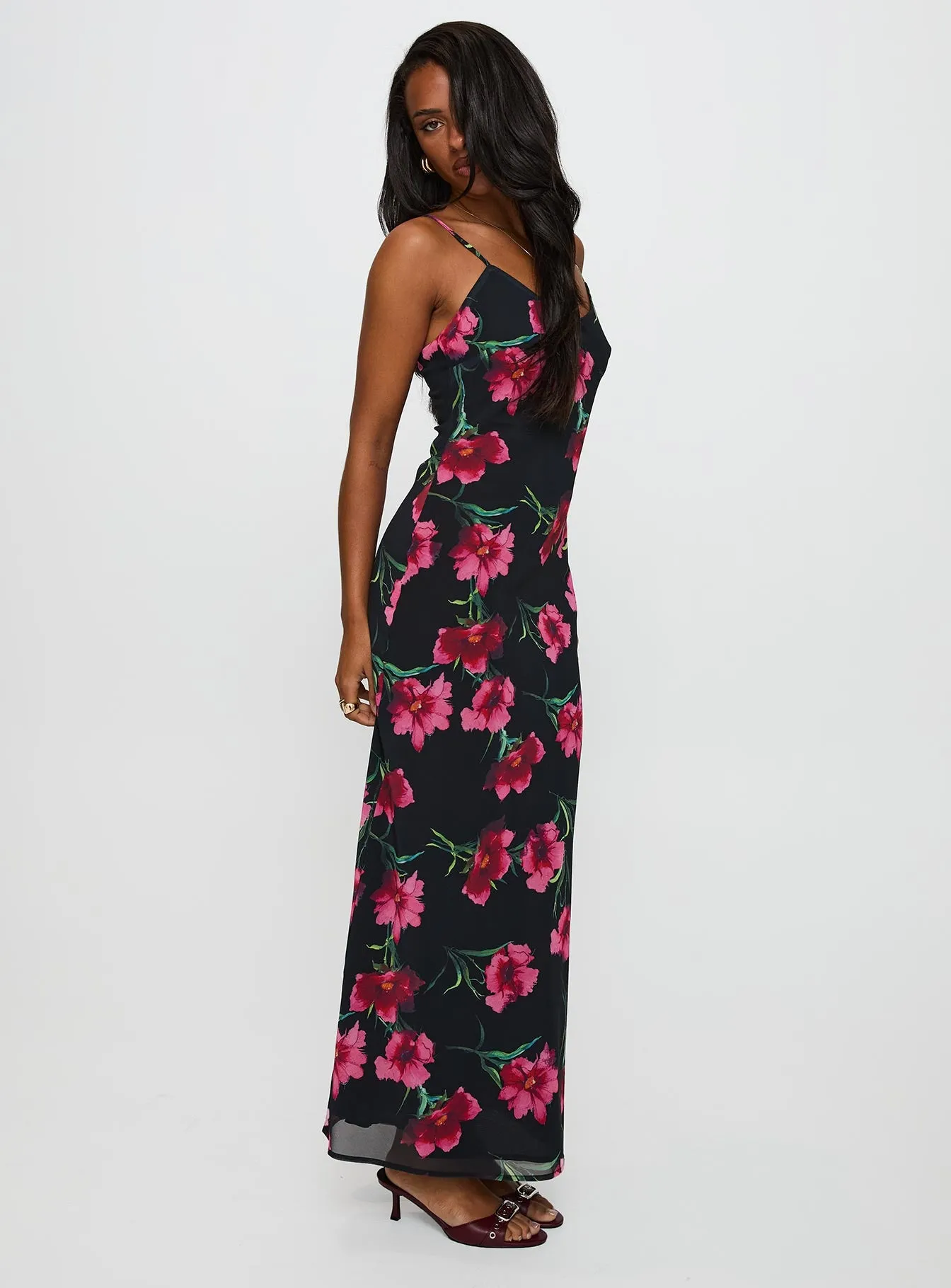 Elegant formal affair gown Wheat Field Emorie Bias Cut Maxi Dress Multi Floral