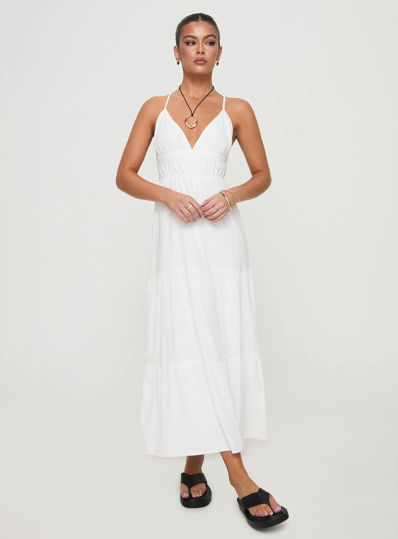 Poplin Smooth Grace Flow Mckew Maxi Dress White
