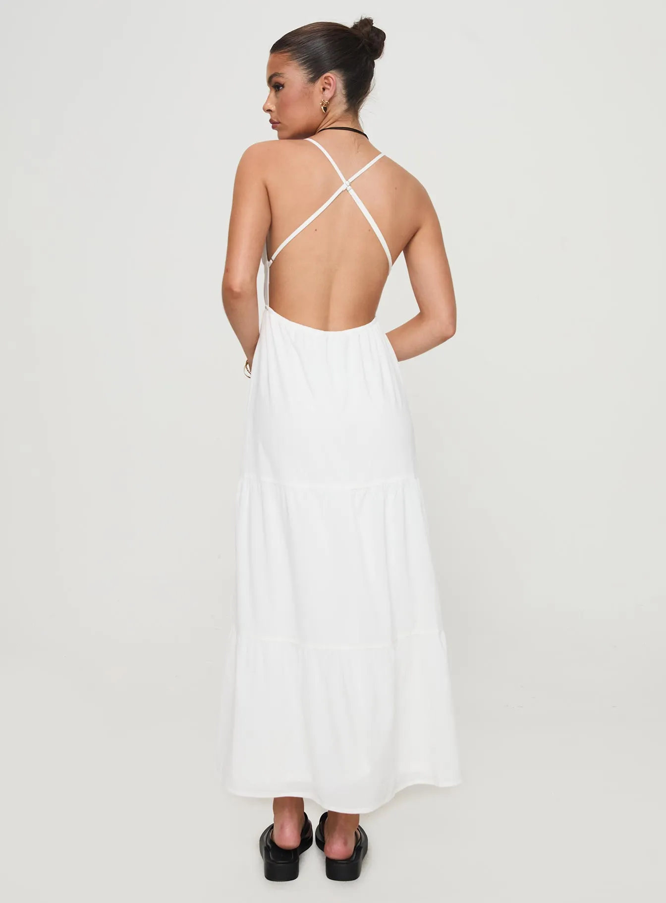 Mckew Maxi Dress White Love Mood Loose Fit