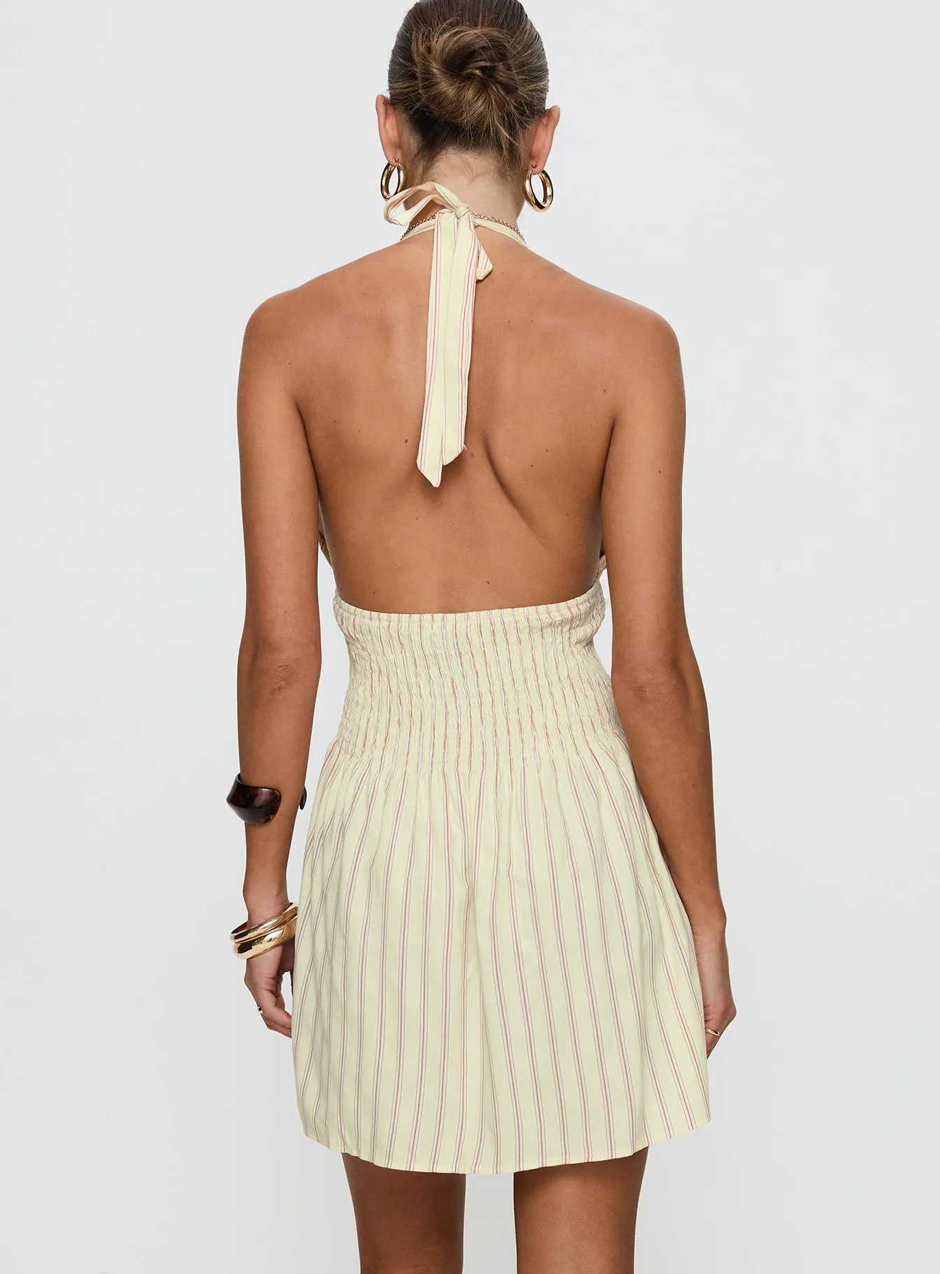 Alivea Shirred Mini Dress Cream Comfy Design