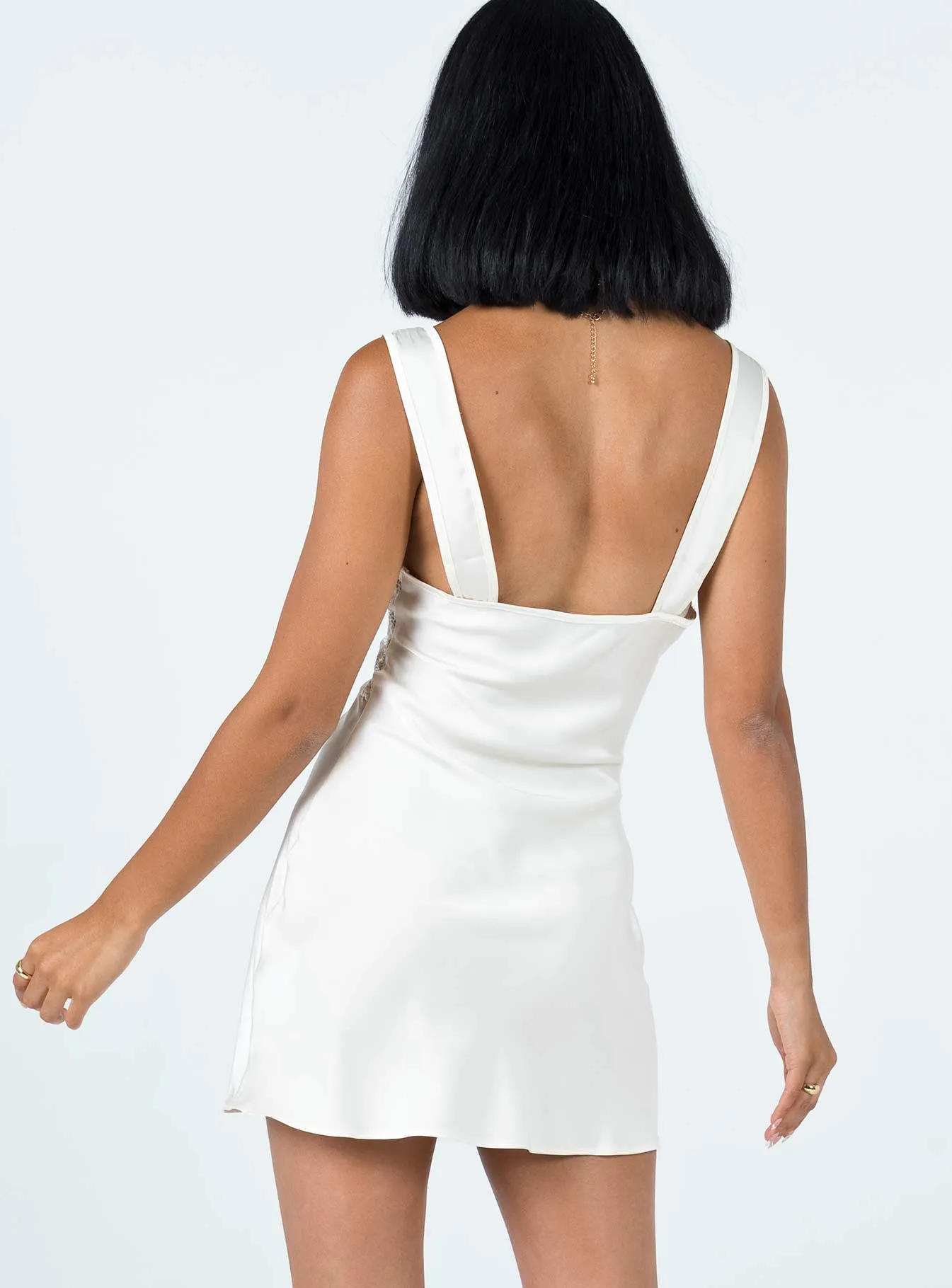 Bel Air Mini Dress Ivory Adjustable Shoulder Straps Vibrant Fashion