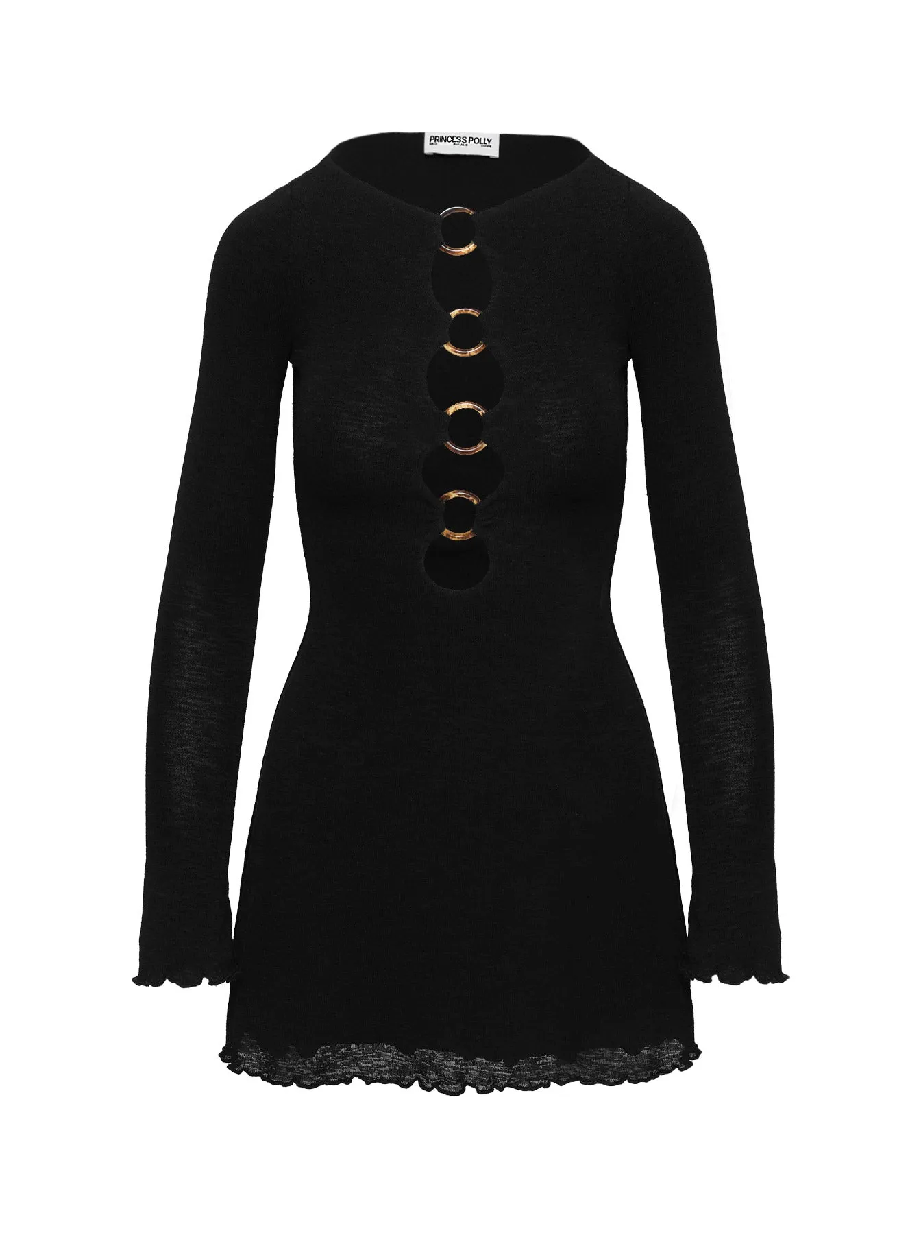 Relaxed Look Dejonge Ring Mini Dress Black Petite