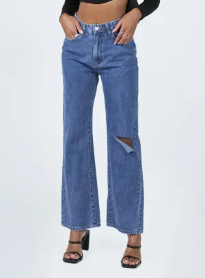Sevina Wide Leg Denim Jeans Dark Wash Cool Silhouette