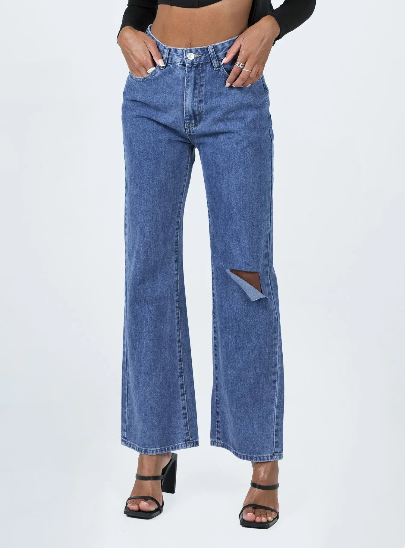 Sevina Wide Leg Denim Jeans Dark Wash Cool Silhouette
