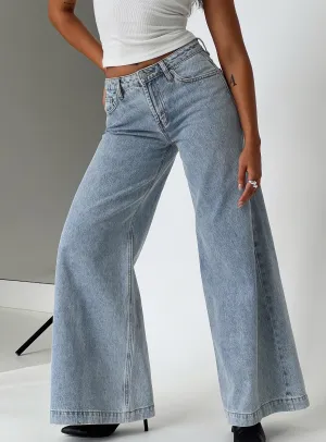 Toby Low Rise Baggy Jeans Light Wash Soft Aesthetic Organic Cotton
