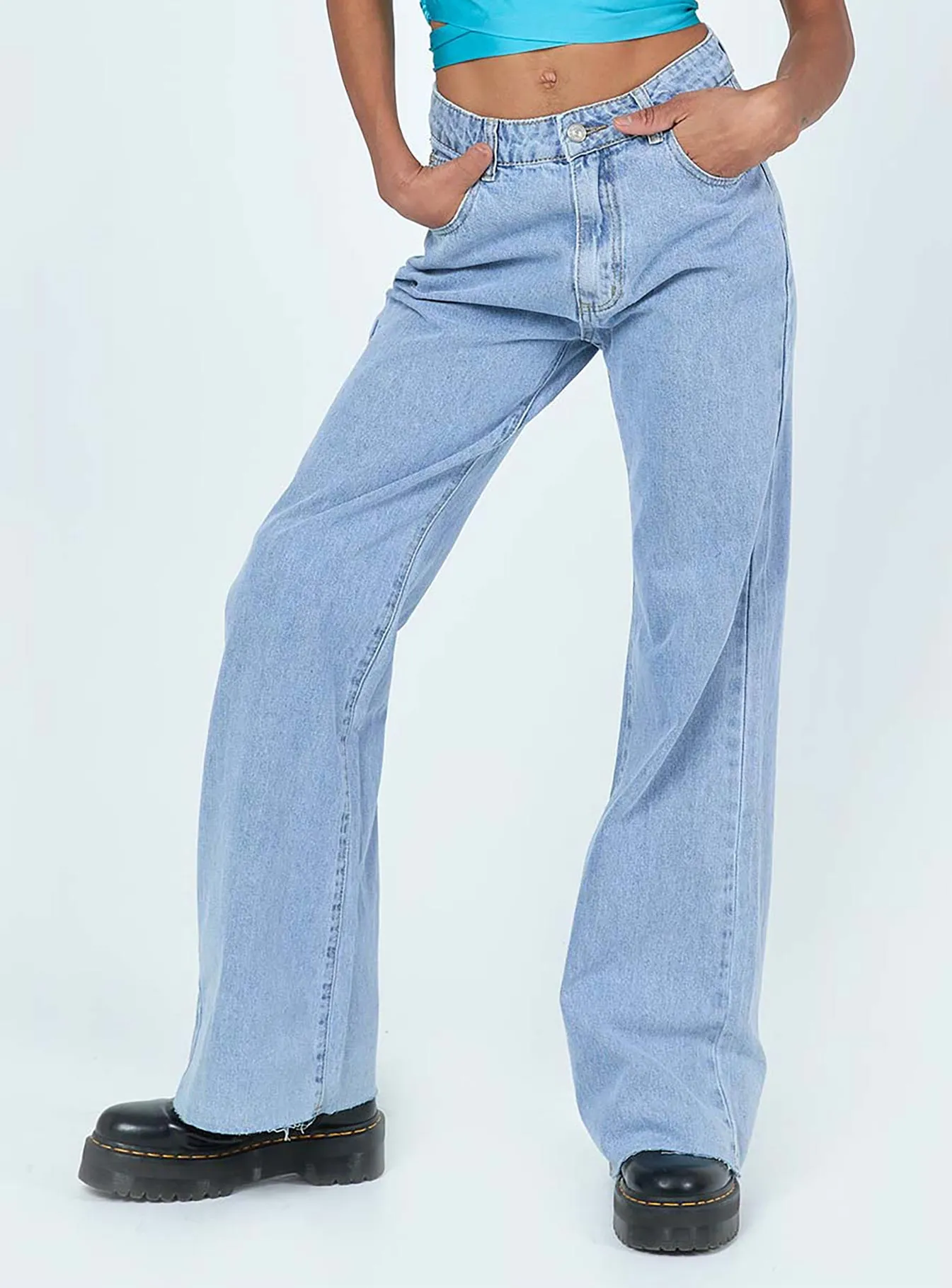 Modern Youth Style Party Look Timeless Wear Hallstatt Wide Leg Denim Jeans