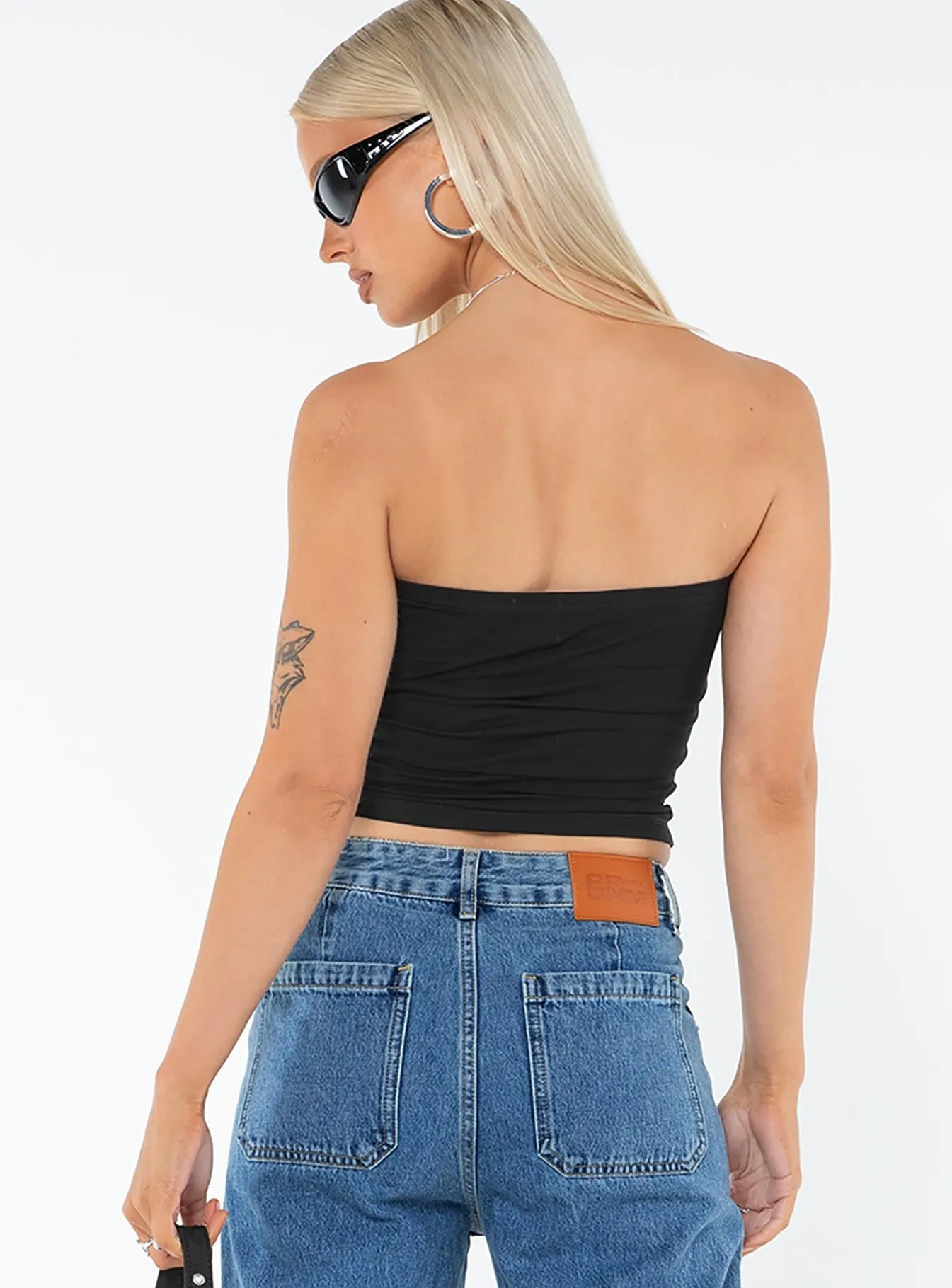 Warm Hoodie Jasmyne Tube Top Black / Pink