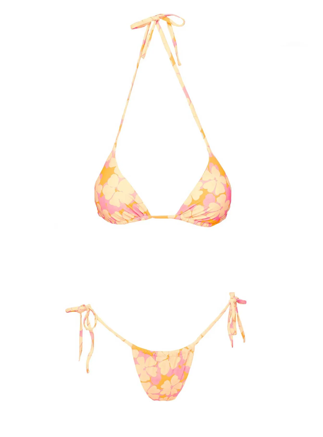 Jenner Tie Side Ruched Bikini Bottom Multi Floral Comfort Fit Lining Bonded Seam Technology