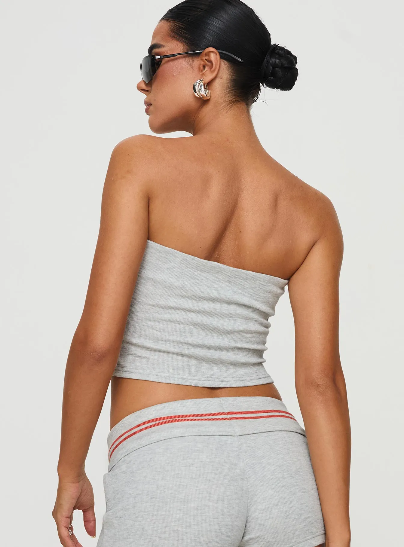 In Miami Strapless Top Grey Summer Style LayeredCuff