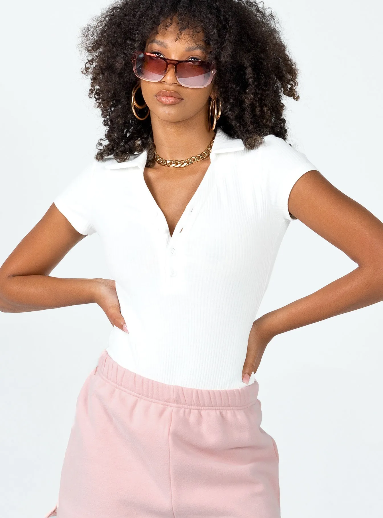 Montrose Bodysuit White Daily Model Relaxed Slim