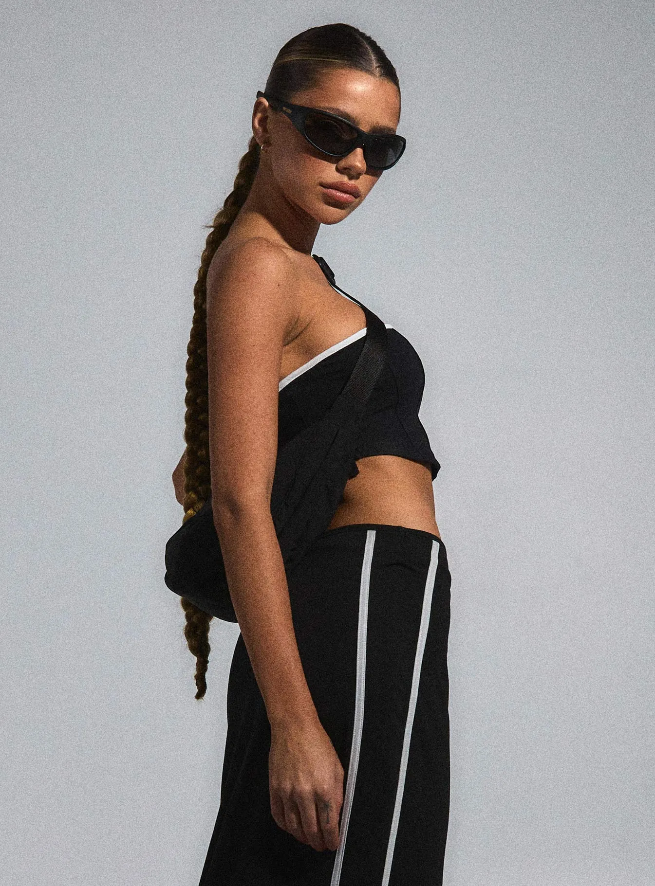 JGR & STN Bianca Boob Tube Black Circular Knit
