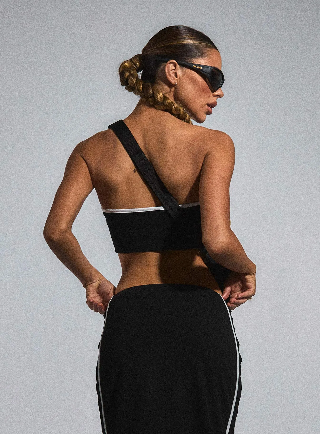 JGR & STN Bianca Boob Tube Black Smooth Zipper Integration
