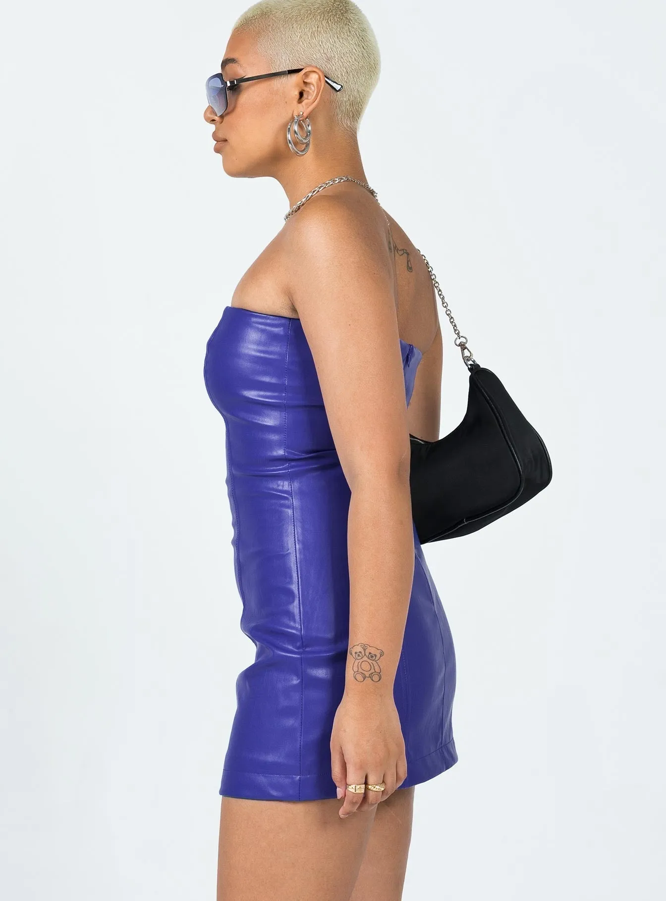 Hailey Strapless Mini Dress Blue Fun statement mini Pop Star