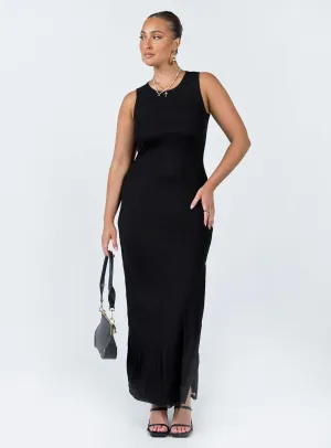 Brenly Mesh Maxi Dress Black Fashion-forward long piece Vibrant colored maxi