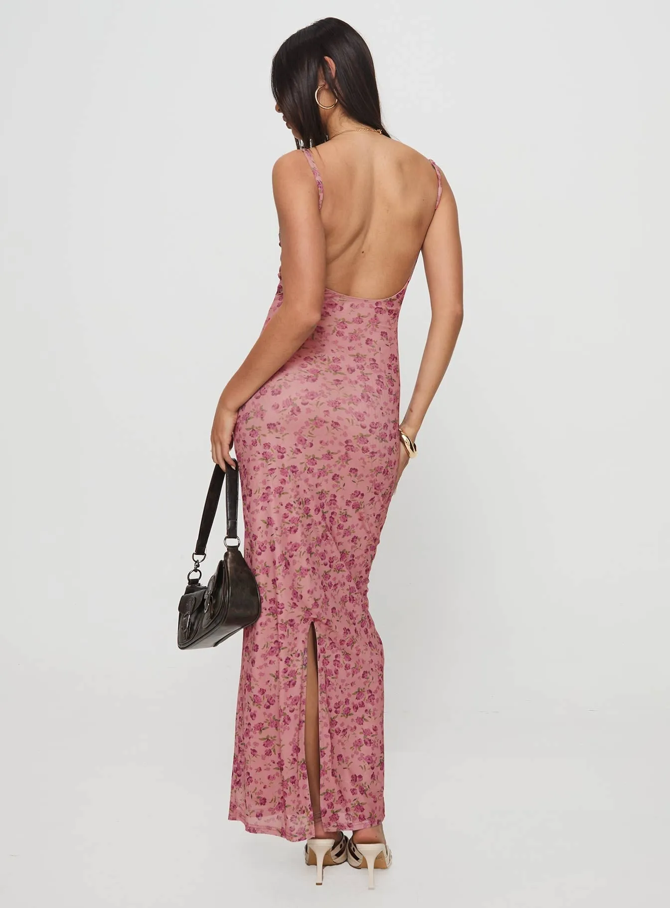 Kastin Maxi Dress Pink Floral Neon Pop Evening party maxi
