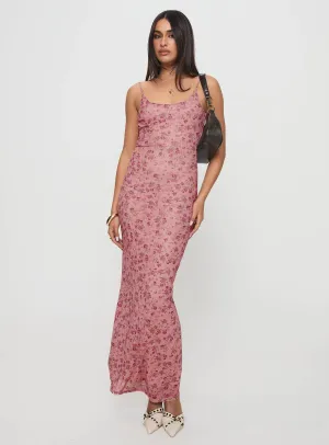 Kastin Maxi Dress Pink Floral Lavender Glow french chic