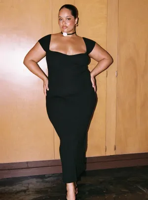 Diamond Shine Larissa Maxi Dress Black Curve