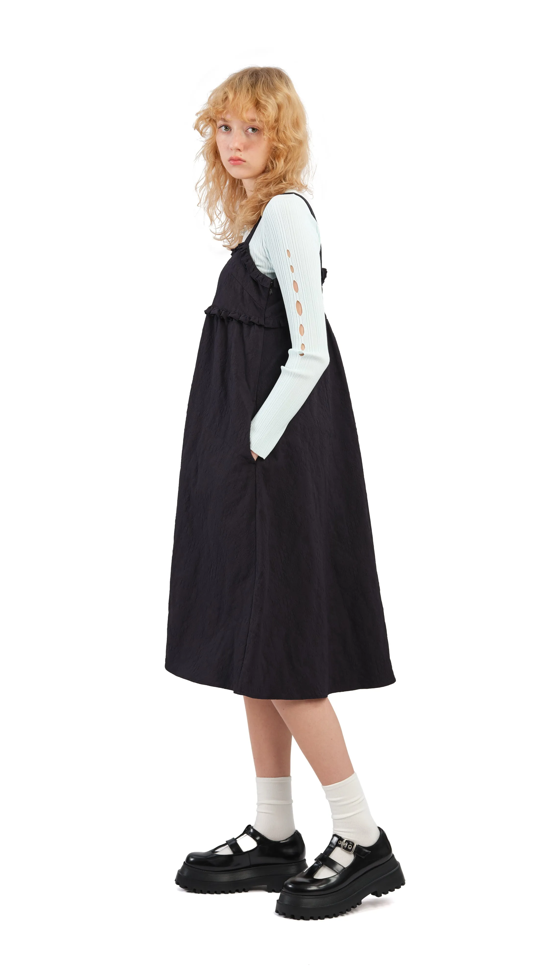 Textural Tiered Dress StainlessZippers TaglessDesign