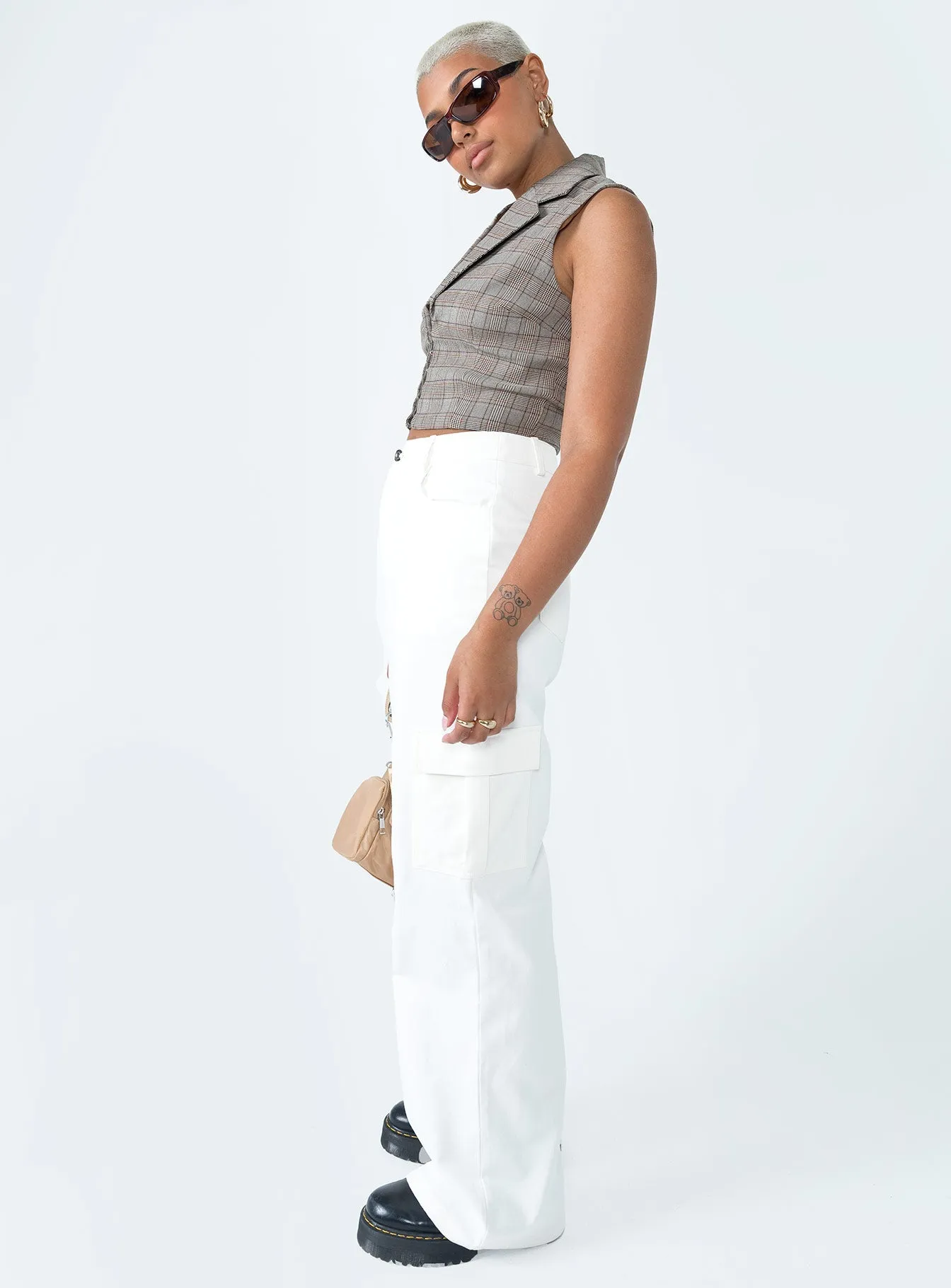 Alesiha Jean White Non Toxic Textile Certified Shrink Resistant Denim
