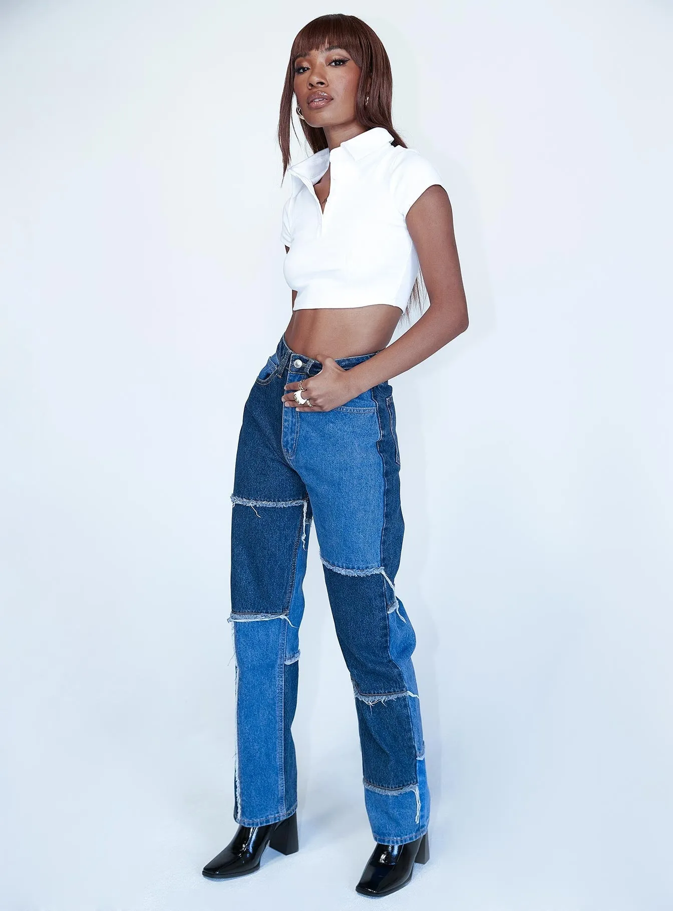 Skarlet Patchwork Denim Jeans Street Fashion Affordable