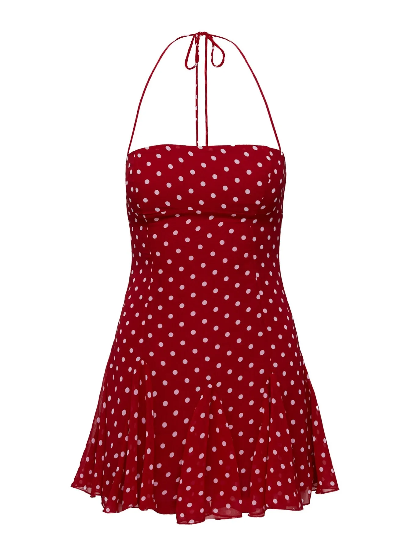 Charming Fashion Stylish mini for brunch Delamere Mini Dress Red Polka