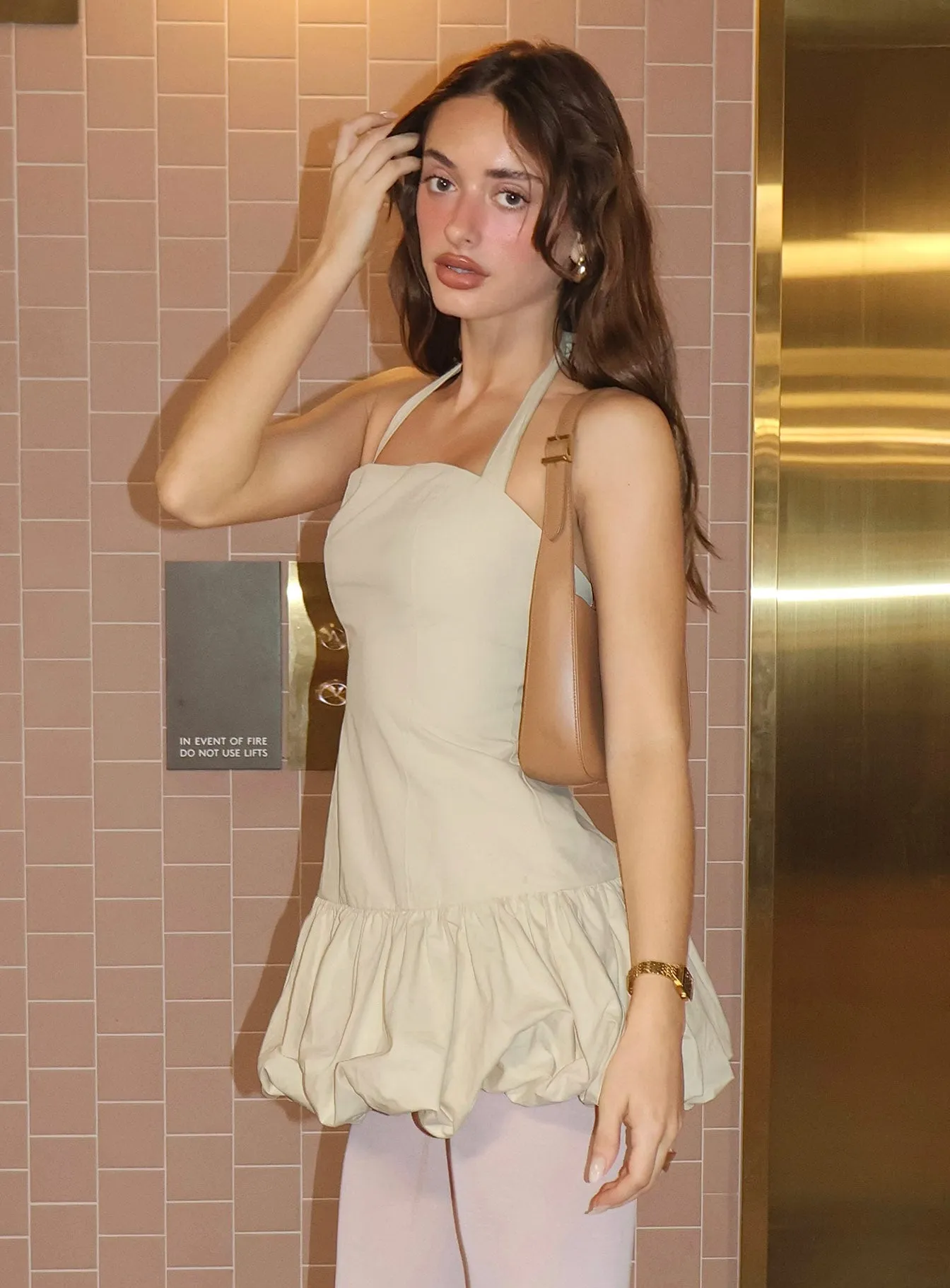 Romantic Vibes Cut Edge Sofia Mini Dress Cornsilk
