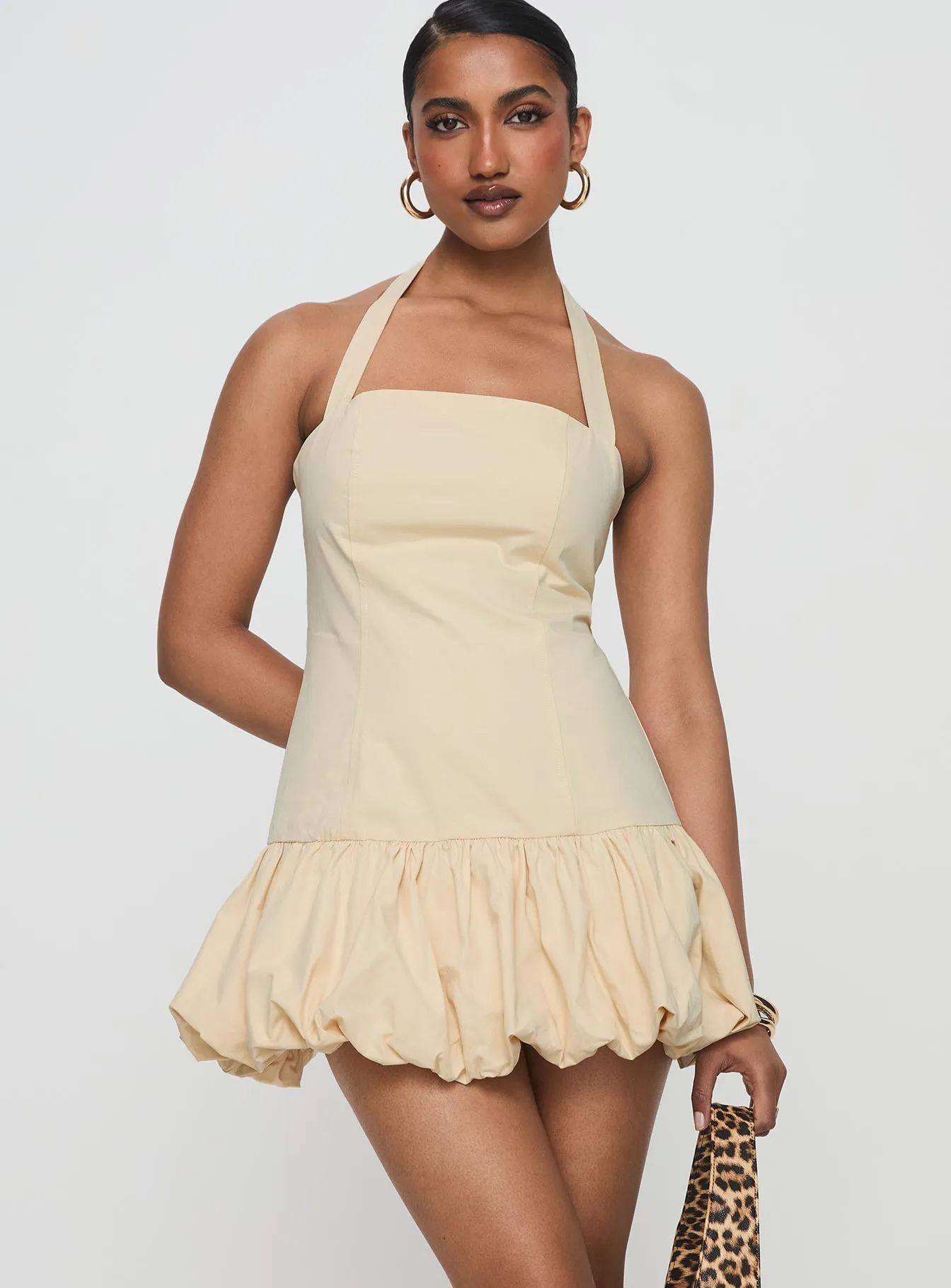 Comfortable date night mini Easy-to-style mini gown Sofia Mini Dress Cornsilk