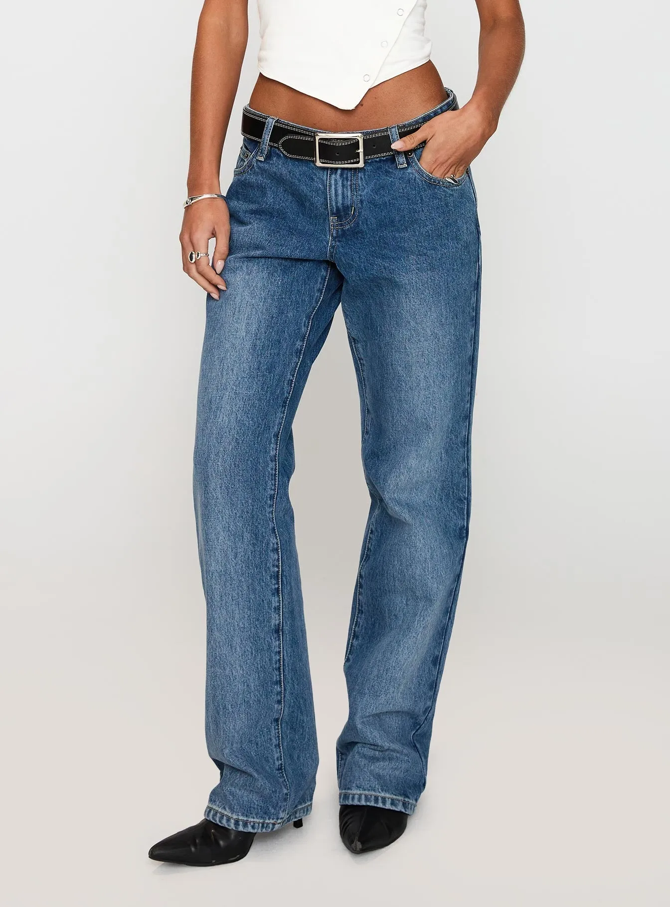 Timeless Edge Spring Attire Better Half Low Rise Straight Leg Jeans Horizon Blue