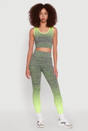 Trendy Marled Ombre Stretch Leggings Weightless Compression