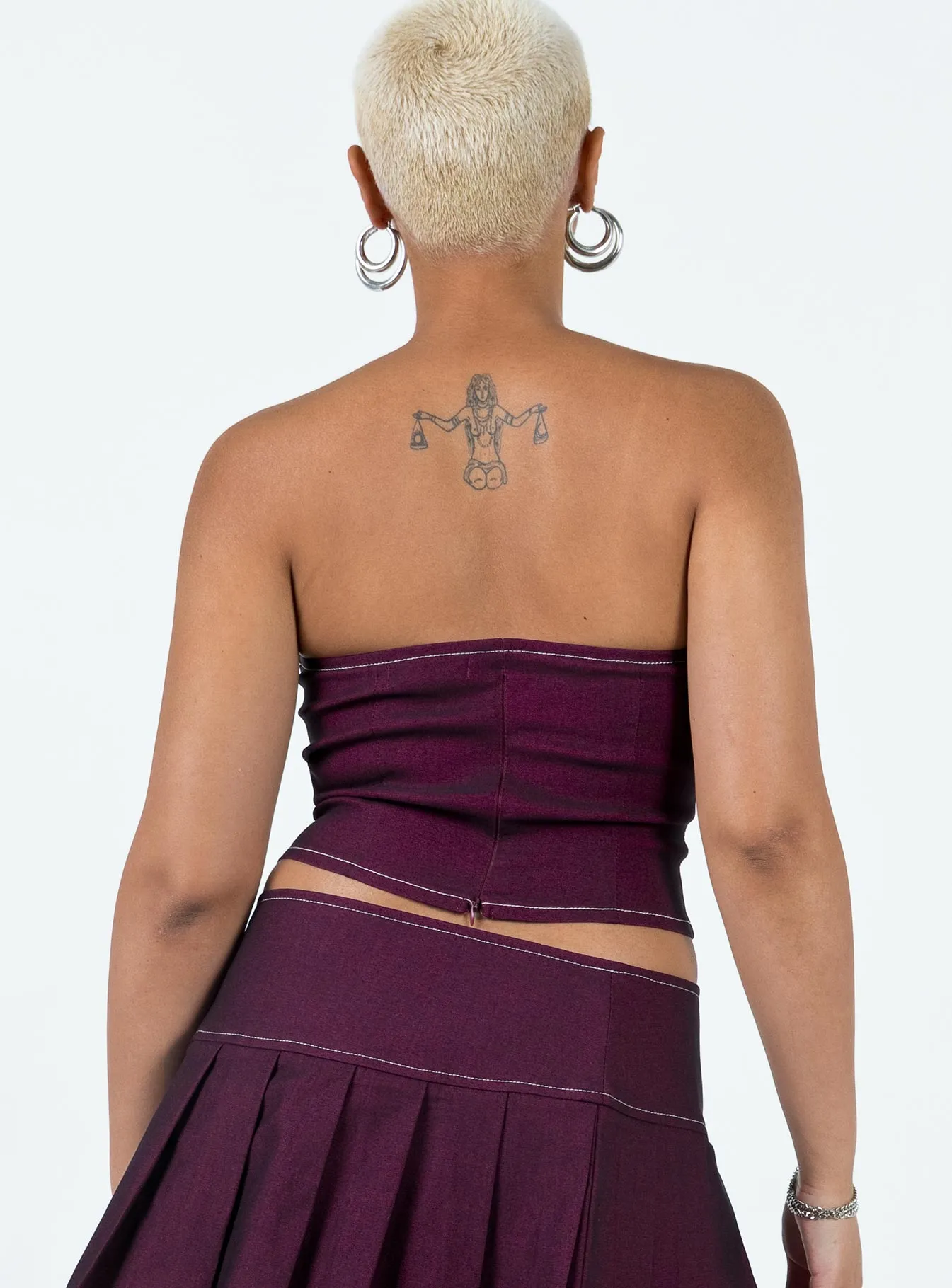 Motel Nelly Top Burgundy UVProtective Coating Non Chafing Side Seams