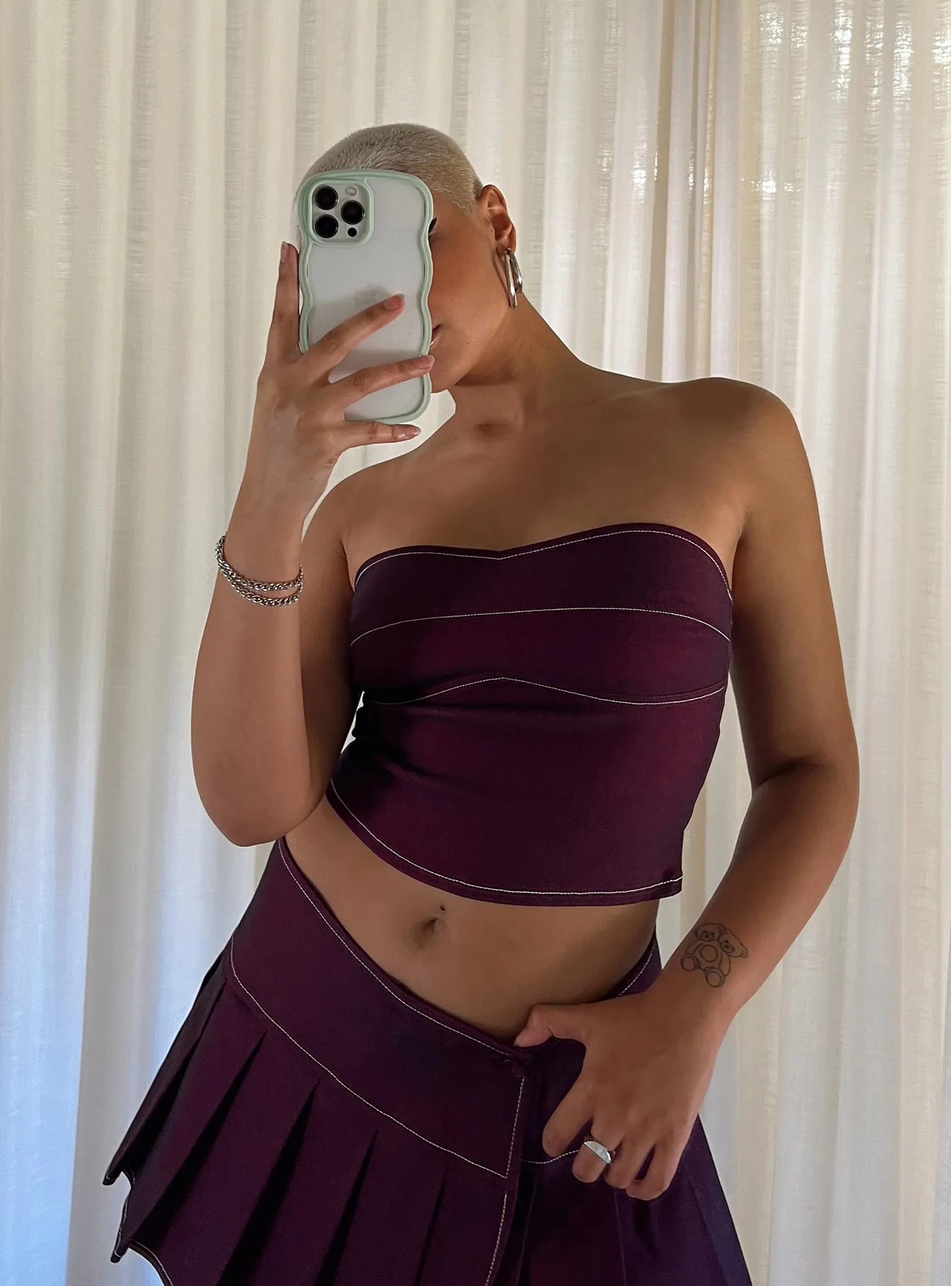 LowMaintenanceMaterial Motel Nelly Top Burgundy