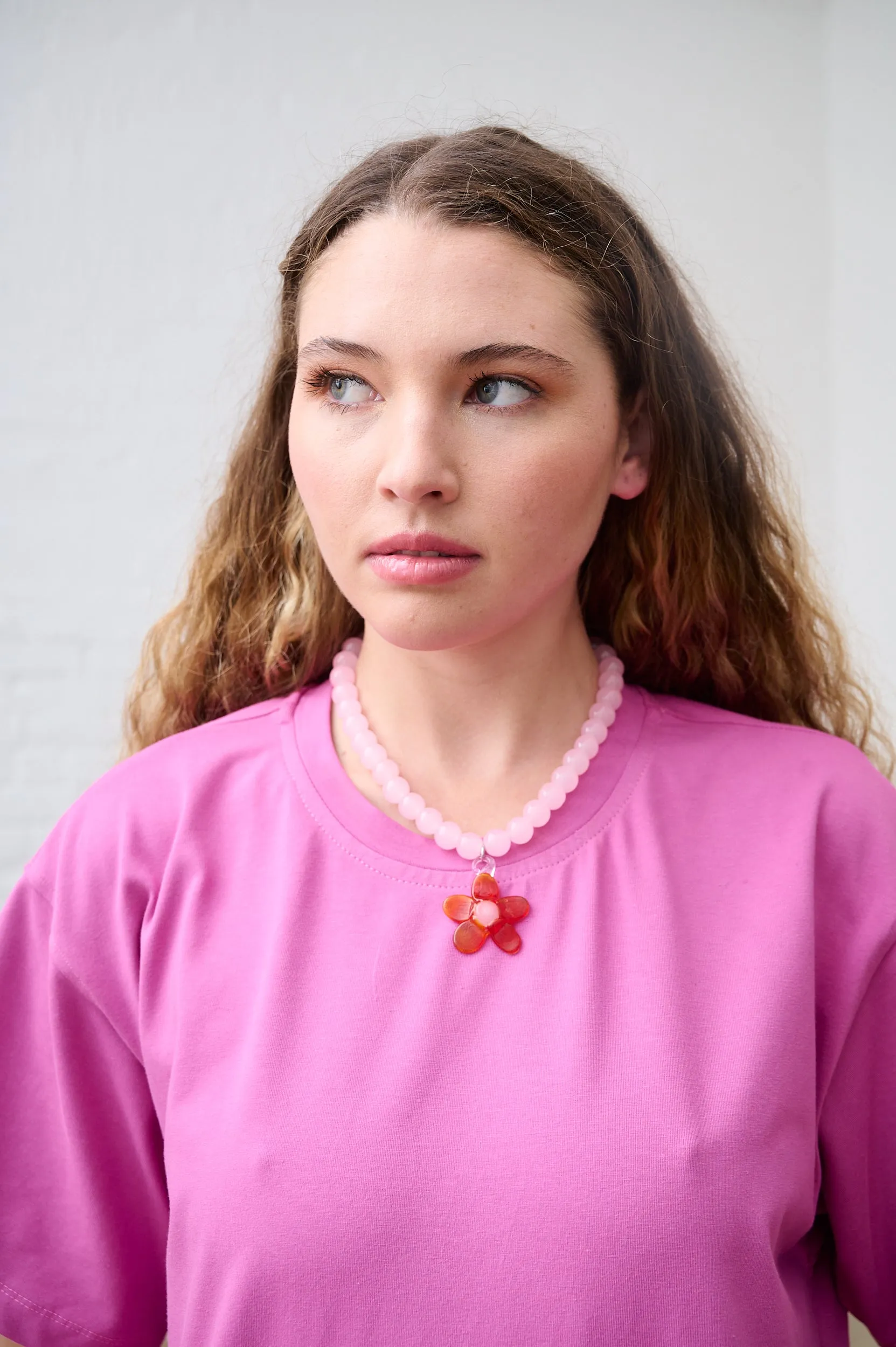 Raspberry Mesh Combo Tshirt Dress FlatlockStitching Student Cool