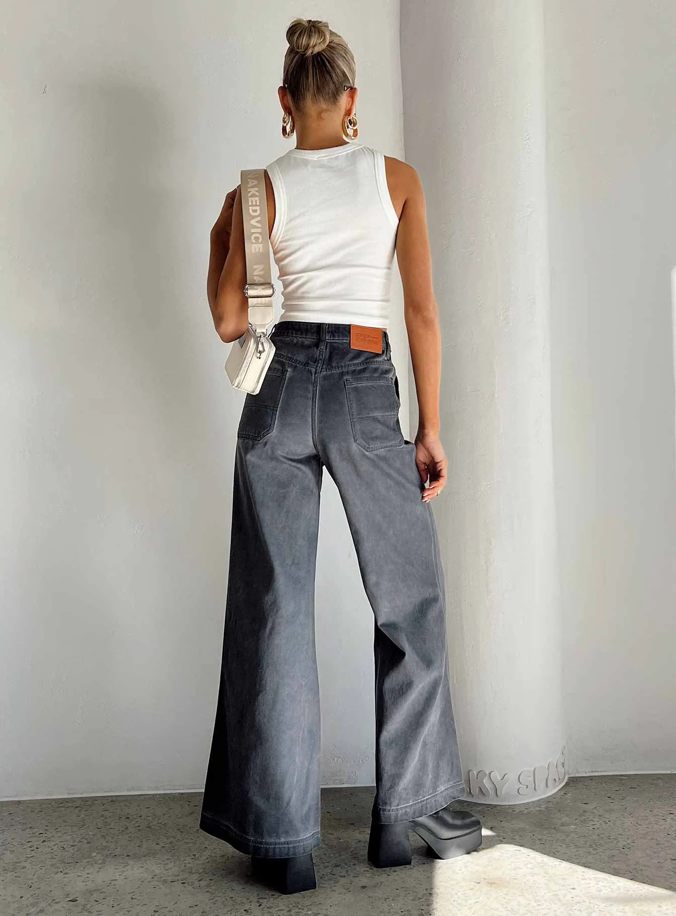 Dream Big Wide Leg Flare Jeans Denim Always Fits Student Outfit Streetwear Fan