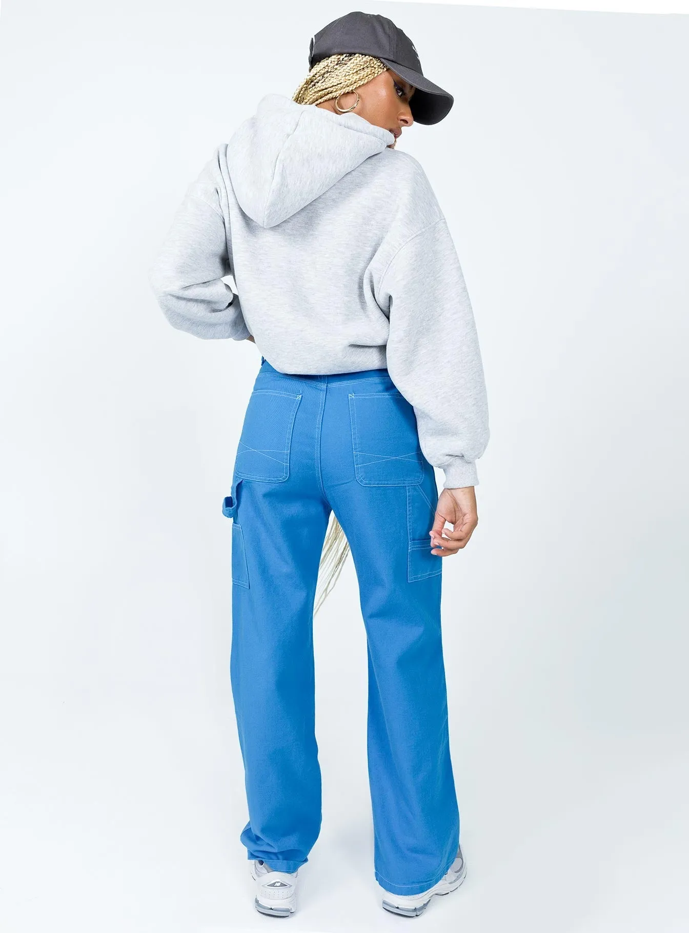 Leisure Straight Leg Jeans Blue Acid Wash Effect