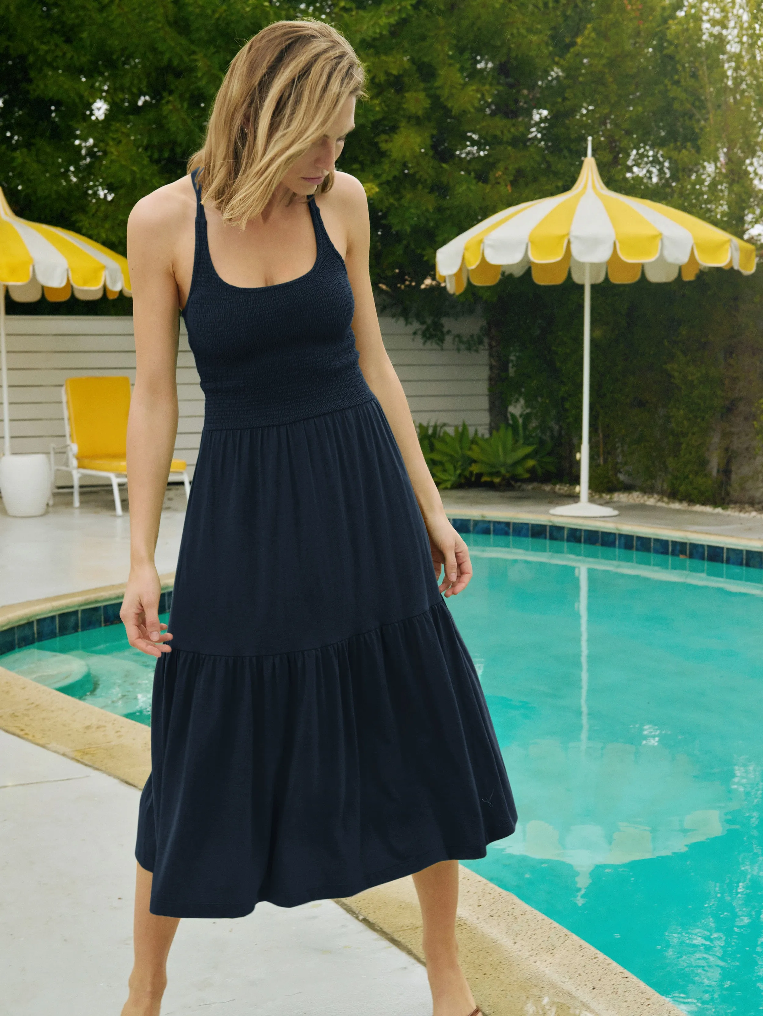 Penelope Smocked Midi Stylish Casual