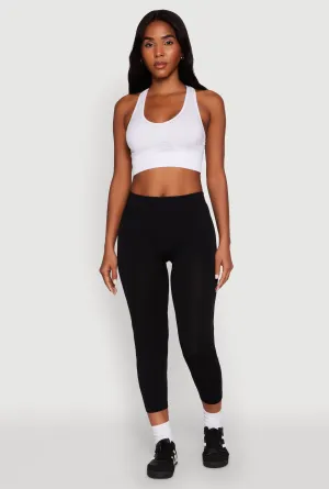 Casual Wearer Loose Fit Thermal Comfort Seamless High Waisted Capri Leggings