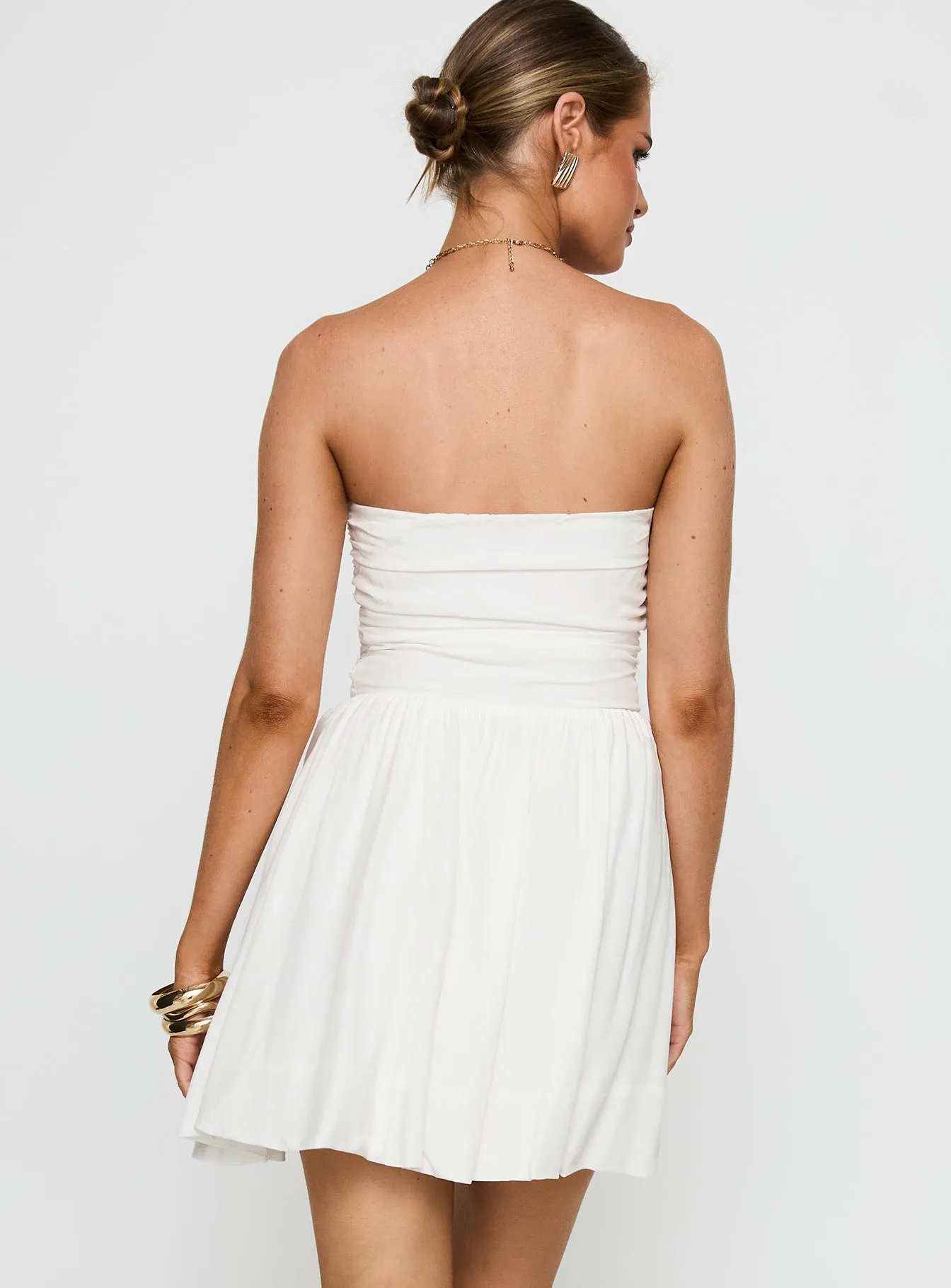 Rashida Strapless Mini Dress White Style Fresh