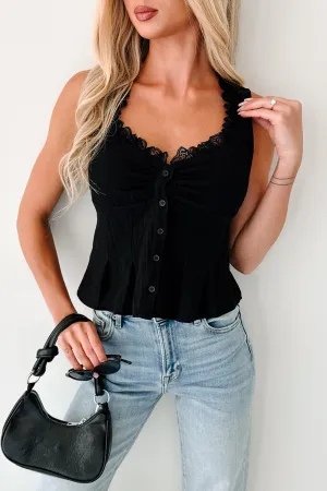 Non Slip Inner Layer Defense - focused Chasing Constellations Button Up Tank Top (Black)