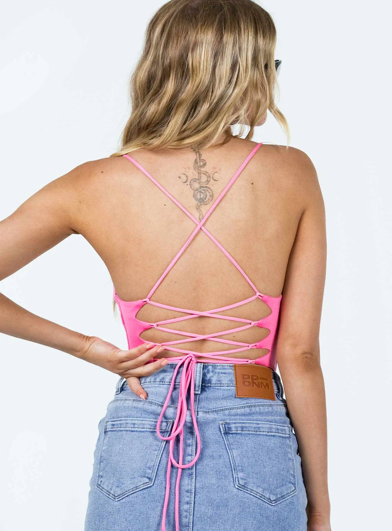 Karlah Bodysuit Pink Stylish Slim