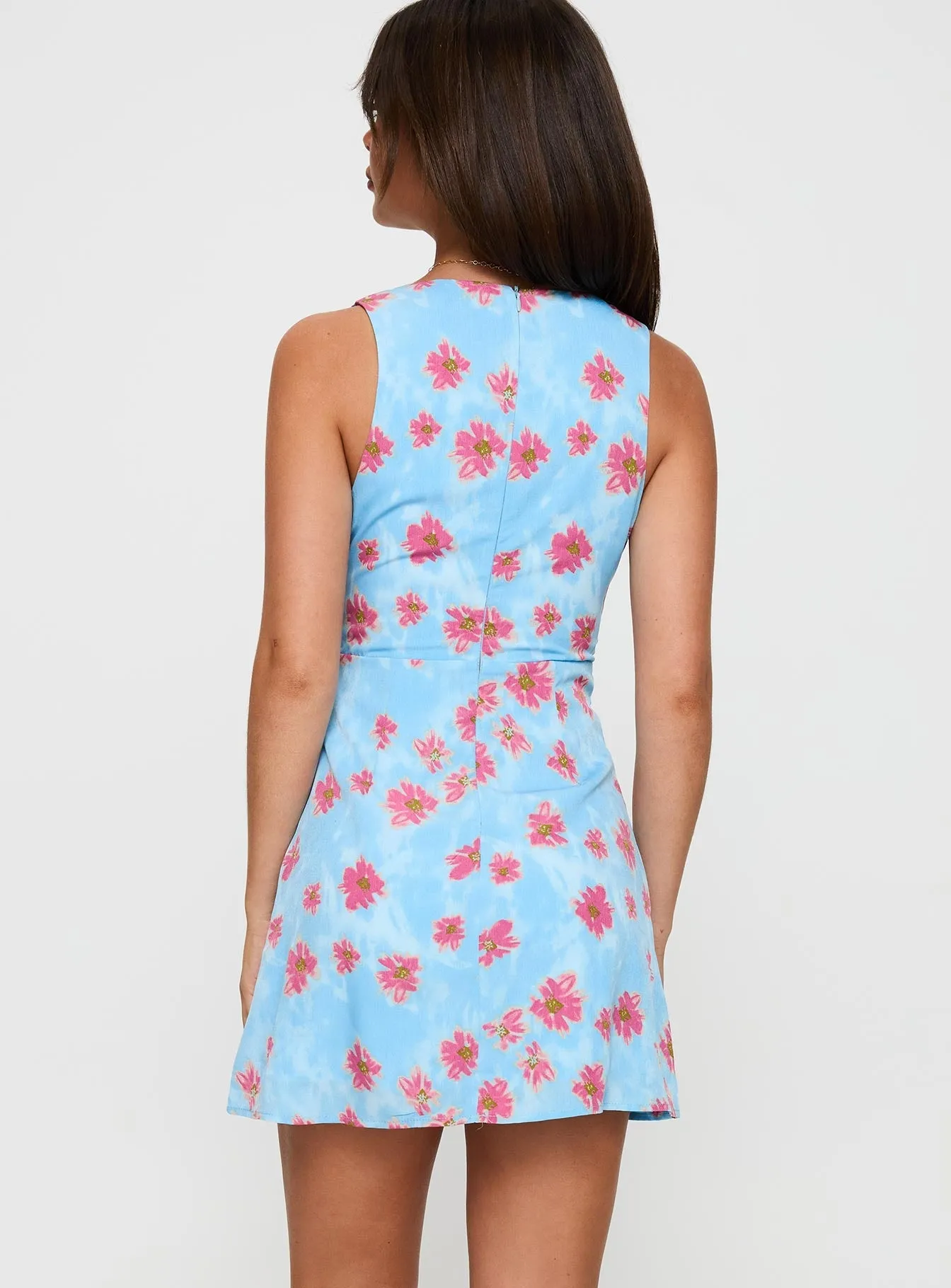 Heat Scene Pink Skies Mini Dress Blue