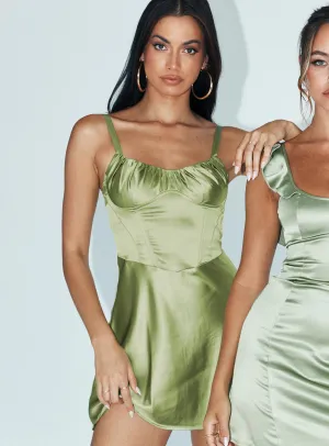 Urban Fashion High Breathability Stanton Corset Mini Dress Sage
