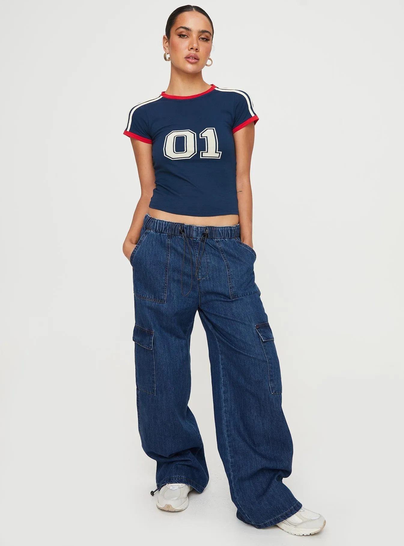 Stop & Stare Cargo Jeans Mid Wash Essential Look Timeless Choice