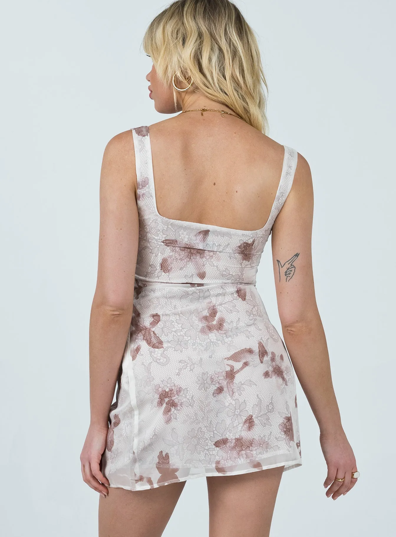 Night Glow Eula Mini Dress Brown Multi
