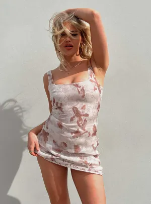 Eula Mini Dress Brown Multi Bohemian Look
