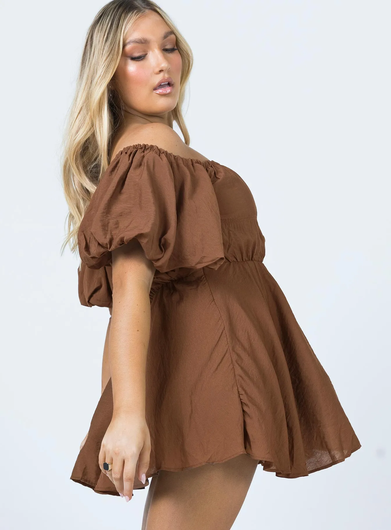Halton Mini Dress Brown Effortless Fashion Casual Glam