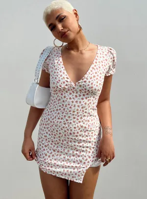 Smooth inner lining Kacey Mini Dress White Floral