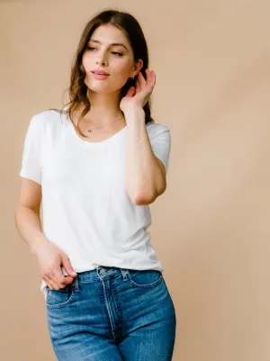 Snow Core Mae Drapey Tee - White