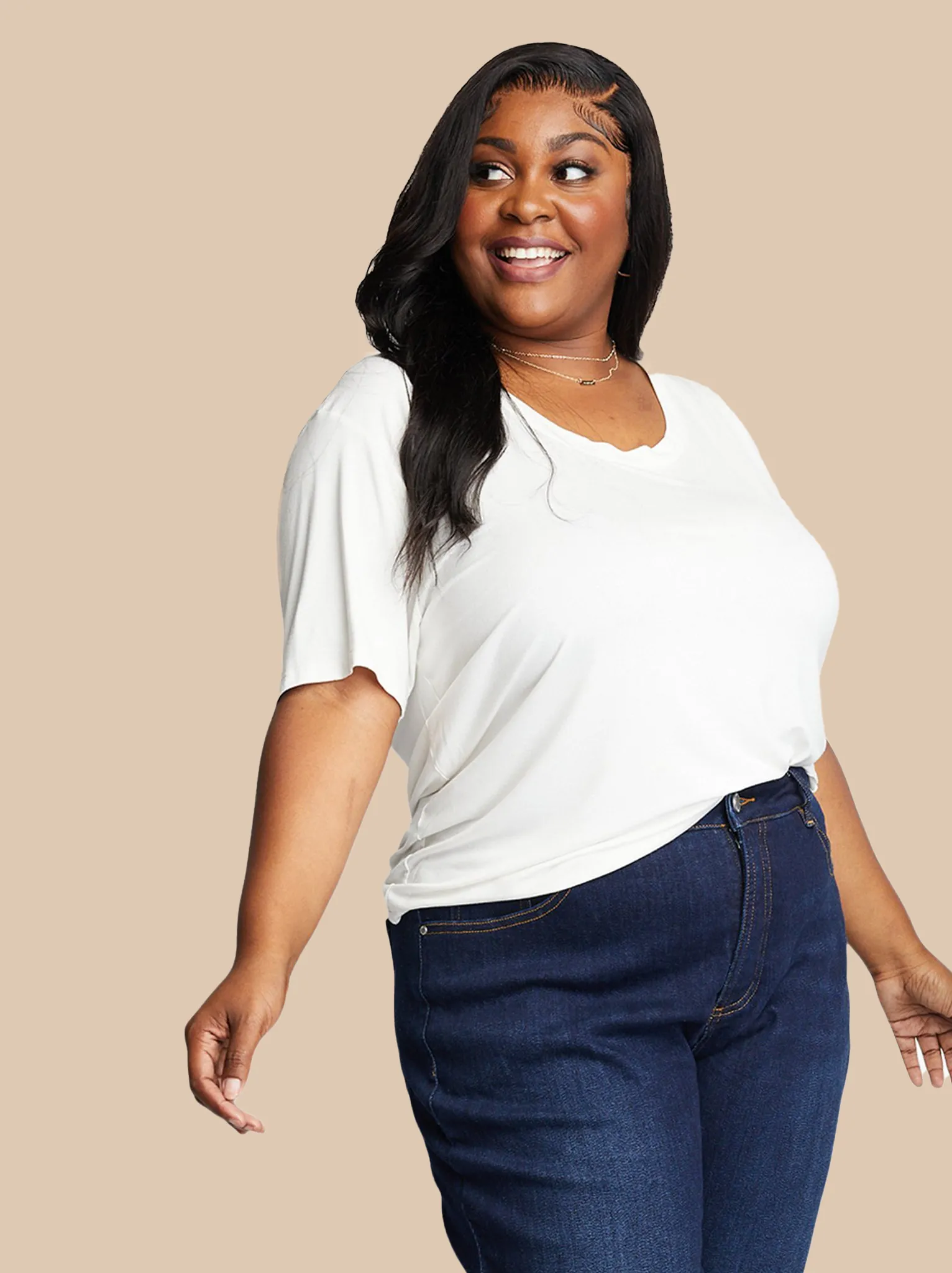 Mae Drapey Tee - White King Mode