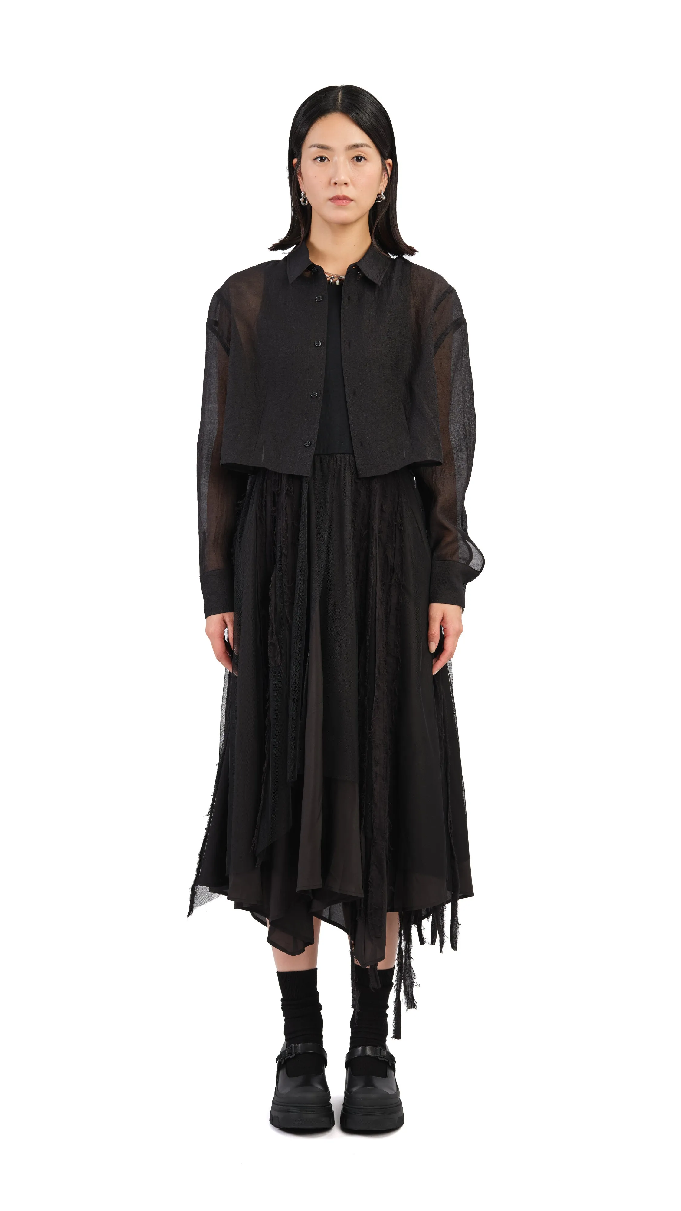Dance Flow Mesh Patched Dress